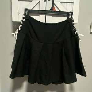Hot Topic Black Skater Skirt with Lace-Up Sides. Festival and concert attire
